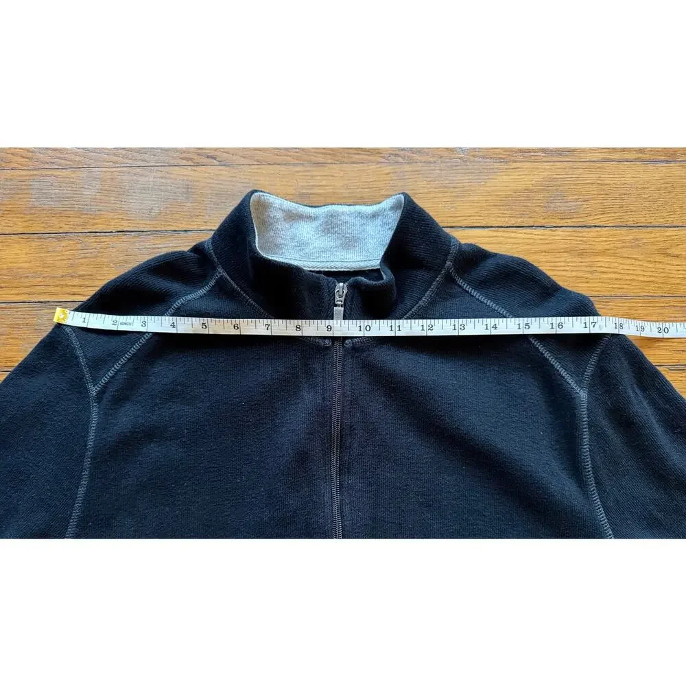 PARADISE COLLECTION Black/Gray Full Zip Cotton Sweater Mens sz M